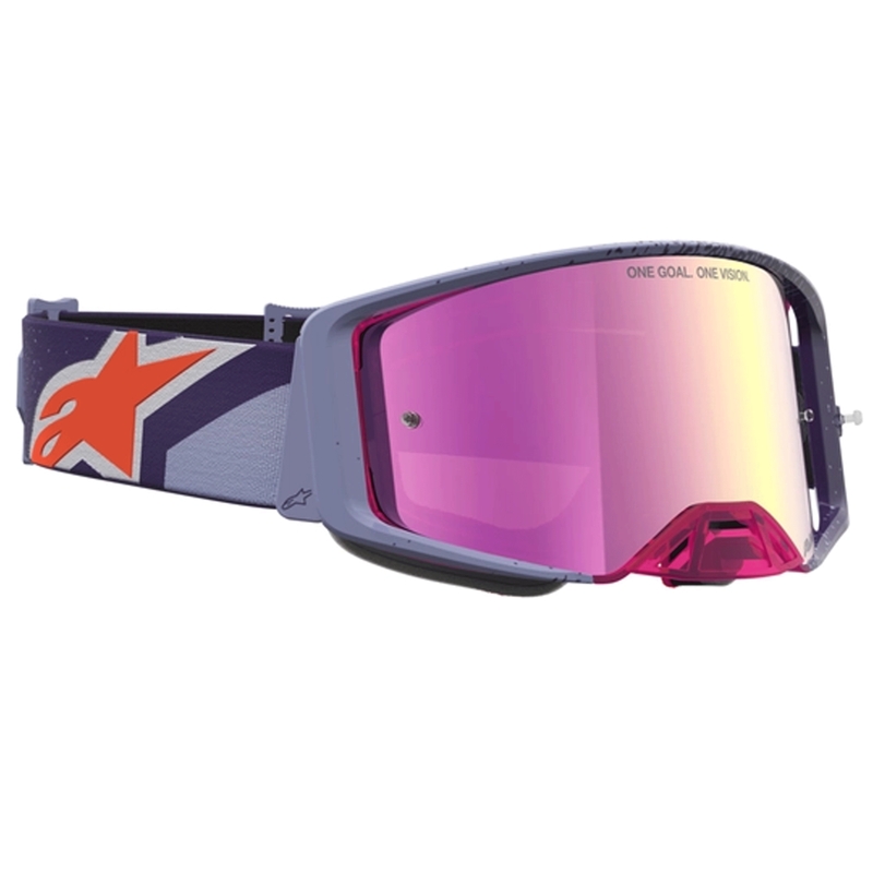 Ochelari motocross Alpinestars Supertech Hiten violet-roșii