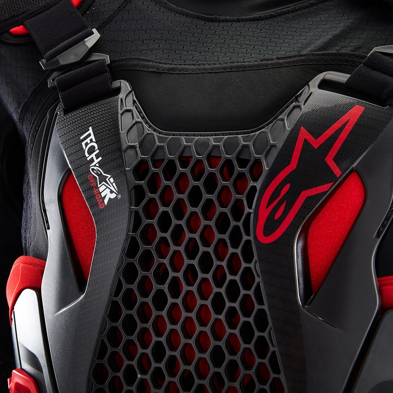 Vesta airbag cu sistem TECH-AIR®OFF-ROAD Alpinestars negru-rosu - II. calitate - II. calitate