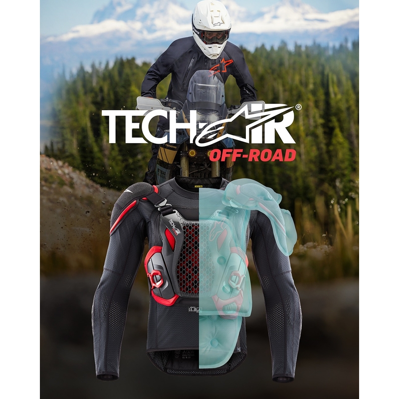 Vesta airbag cu sistem TECH-AIR®OFF-ROAD Alpinestars negru-rosu - II. calitate - II. calitate