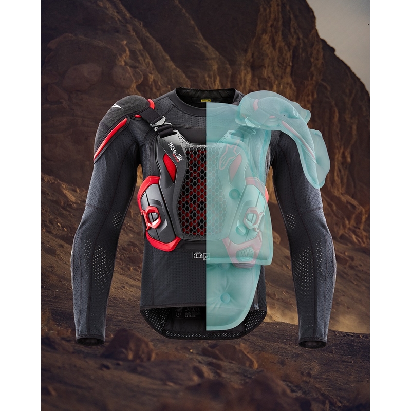 Vesta airbag cu sistem TECH-AIR®OFF-ROAD Alpinestars negru-rosu - II. calitate - II. calitate
