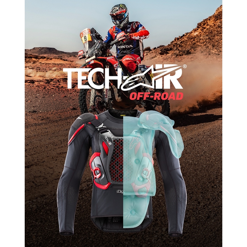 Vesta airbag cu sistem TECH-AIR®OFF-ROAD Alpinestars negru-rosu - II. calitate - II. calitate