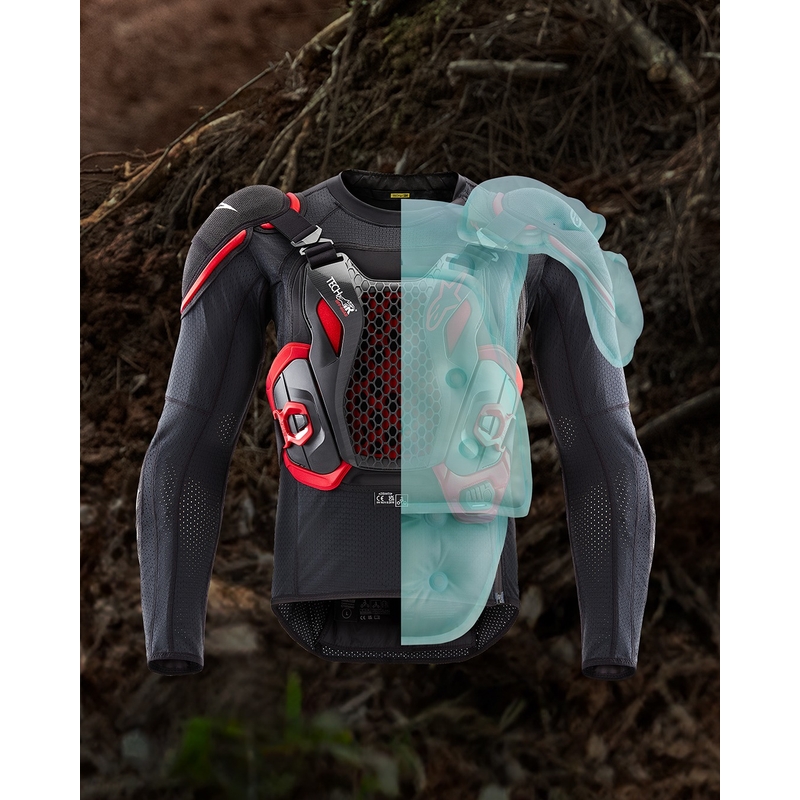 Vesta airbag cu sistem TECH-AIR®OFF-ROAD Alpinestars negru-rosu - II. calitate - II. calitate