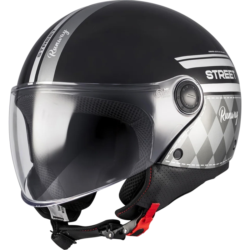 Cască de motocicletă deschisă MT Street S Runway B2 negru-gri - II. calitate - II. calitate 
