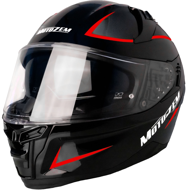Cască integrală pentru motocicletă Motozem Guardian negru-roșu 4 - calitatea II. - II. calitate - II. calitate