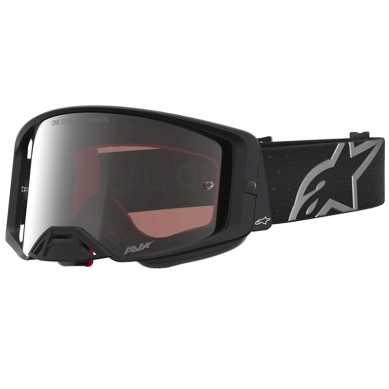 Ochelari motocross Alpinestars Supertech Vesta, negru mat-argintiu