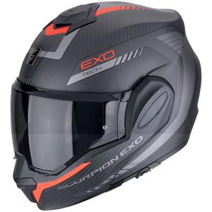 Cască de motocicletă rabatabilă Scorpion EXO-TECH EVO CARBON COSY negru-rosu mat - II. calitate - II. calitate