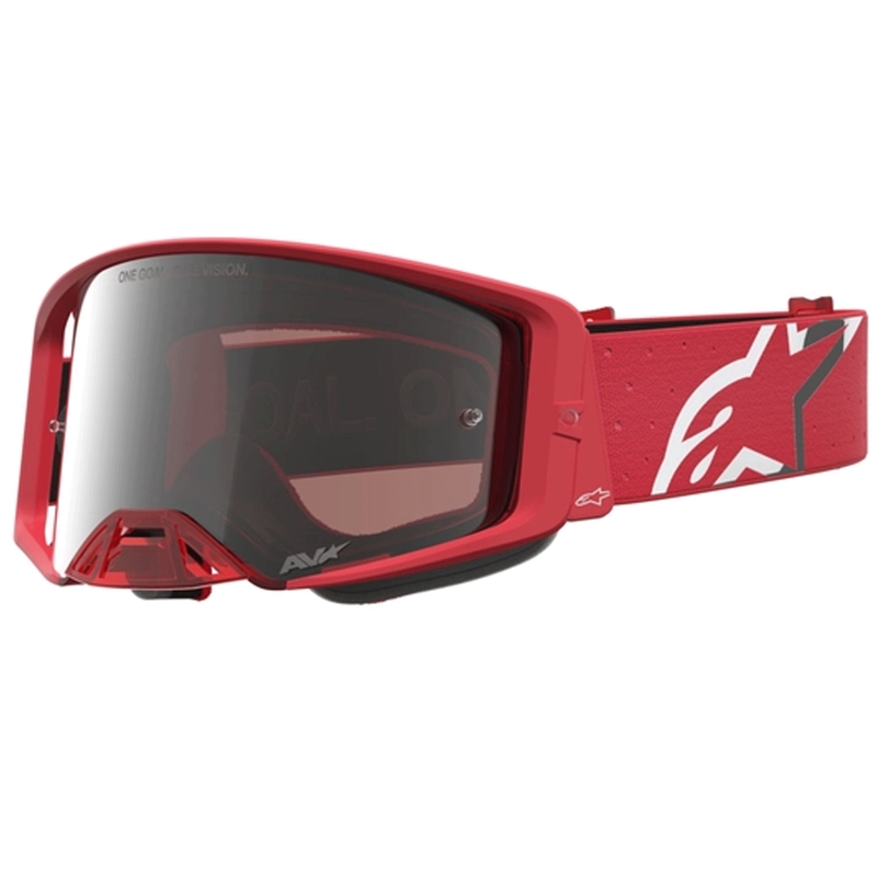 Ochelari de motocross Alpinestars Supertech Vesta fluo roșu-crom