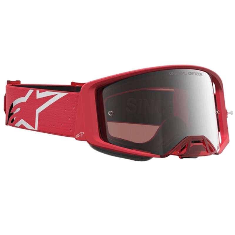 Ochelari de motocross Alpinestars Supertech Vesta fluo roșu-crom
