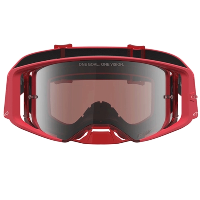 Ochelari de motocross Alpinestars Supertech Vesta fluo roșu-crom