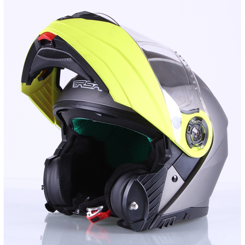 Cască de motocicletă RSA Titanos gri-galben-fluo lichidare
