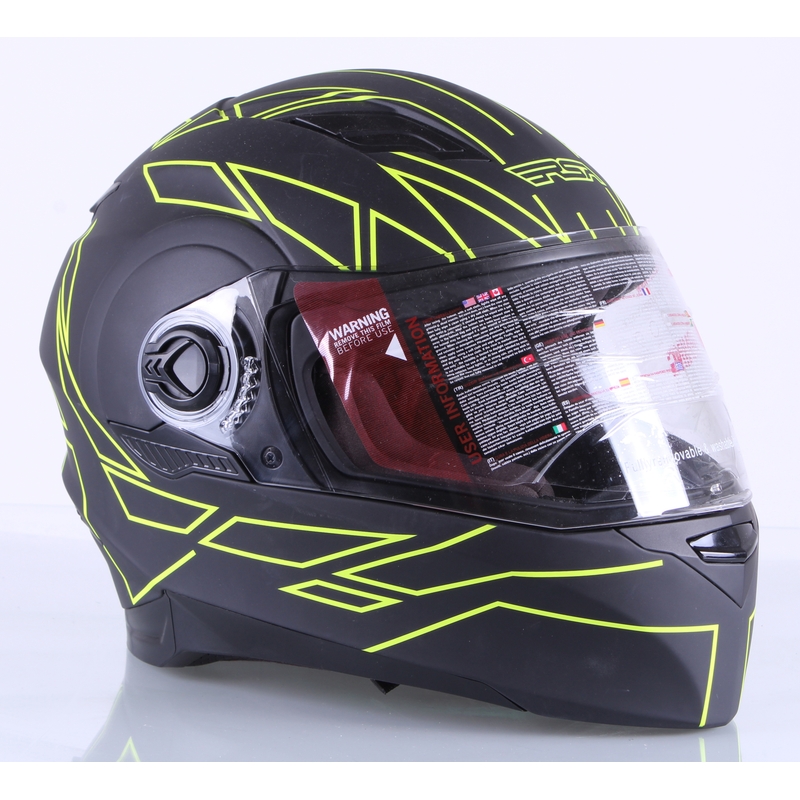 RSA District negru-fluo galben negru-galben integral casca de motocicletă výprodej lichidare