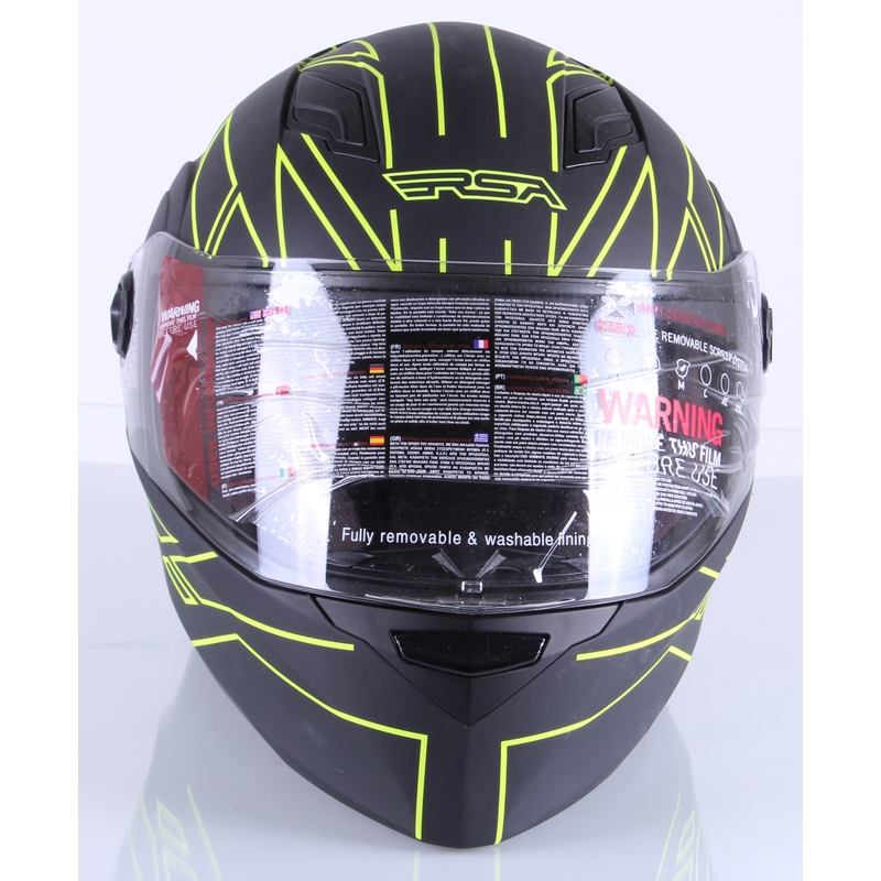 RSA District negru-fluo galben negru-galben integral casca de motocicletă výprodej lichidare