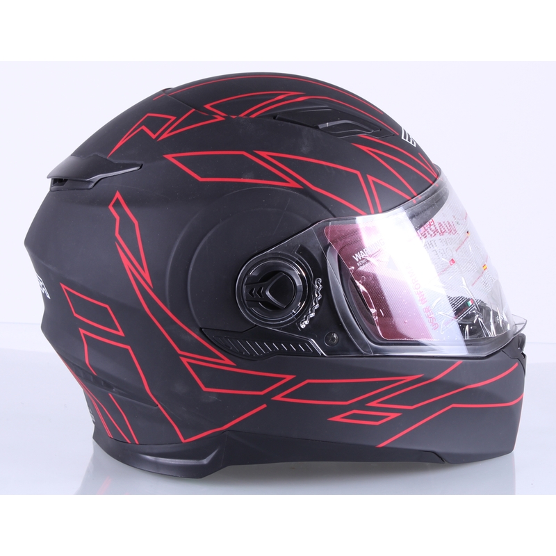 RSA District negru și roșu  cască de motocicletă integrală RSA District výprodej lichidare