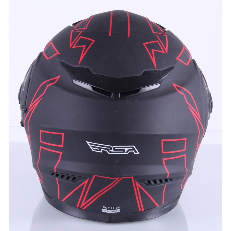 RSA District negru și roșu  cască de motocicletă integrală RSA District výprodej lichidare