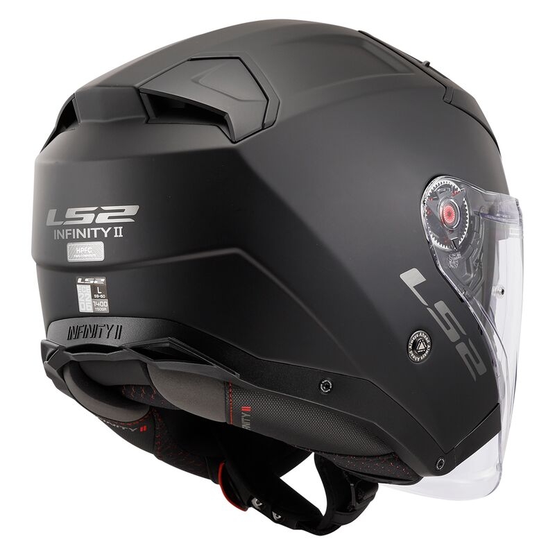 Cască de motocicletă deschisă LS2 OF603 Infinity II Solid Black Matte - II. calitate - II. calitate 