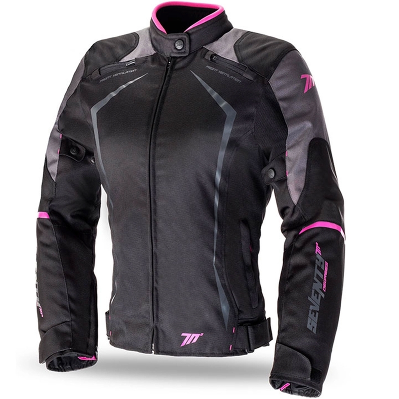 Geaca moto dama SEVENTY DEGREES SD-JR49 negru-roz - II. calitate - II. calitate 
