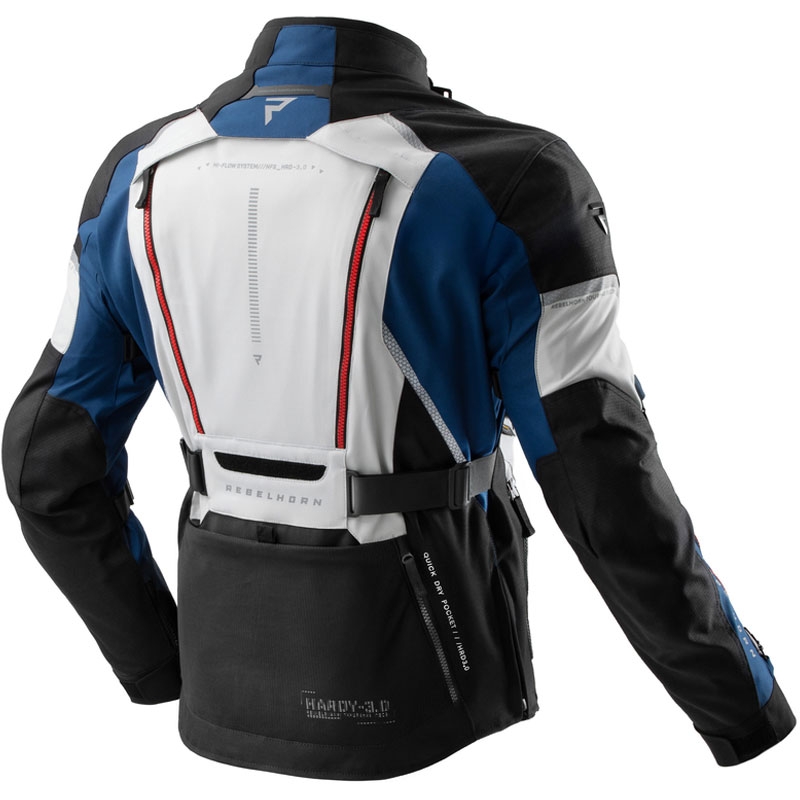 Geacă de motocicletă Rebelhorn Hardy 3.0 albastru-gri-roșu 2 - calitatea a II-a - II. calitate - II. calitate 