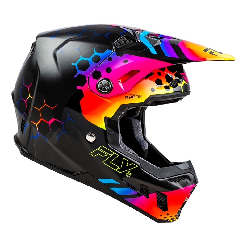 Casca motocross FLY Racing Formula CC Tektonic negru-galben-roz - II. calitate - II. calitate 