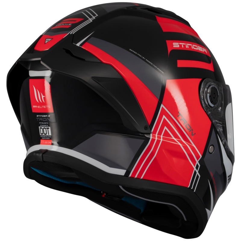Casca moto integrala MT Stinger 2 Tron negru-rosu-gri - II. calitate - II. calitate 