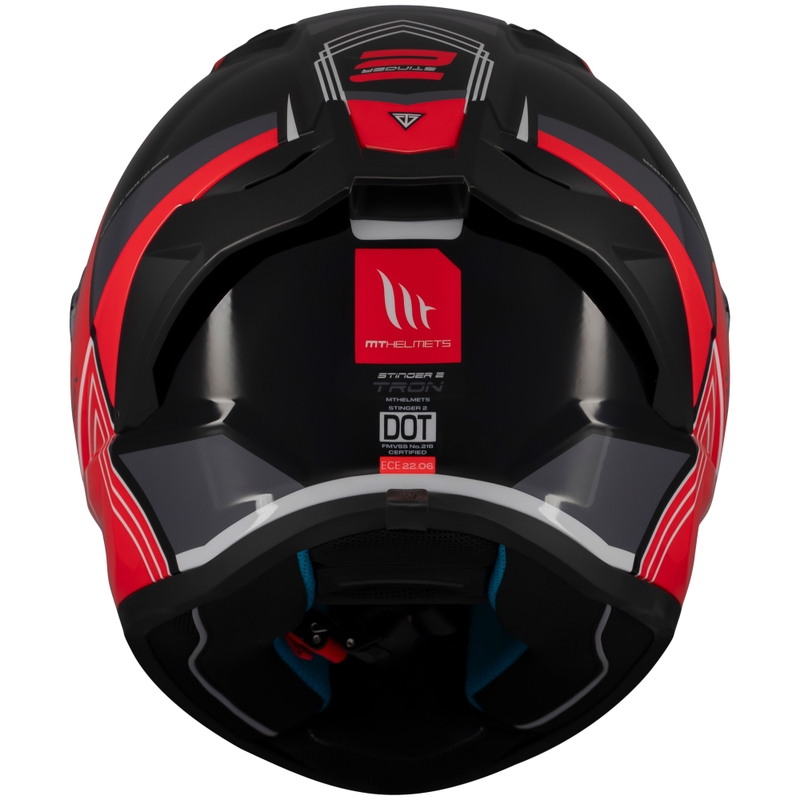 Casca moto integrala MT Stinger 2 Tron negru-rosu-gri - II. calitate - II. calitate 