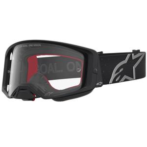 Ochelari motocross Alpinestars Supertech Vesta negru-argintiu cu plexiglas transparent