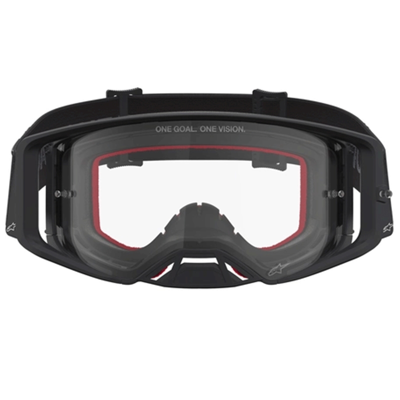 Ochelari motocross Alpinestars Supertech Vesta negru-argintiu cu plexiglas transparent
