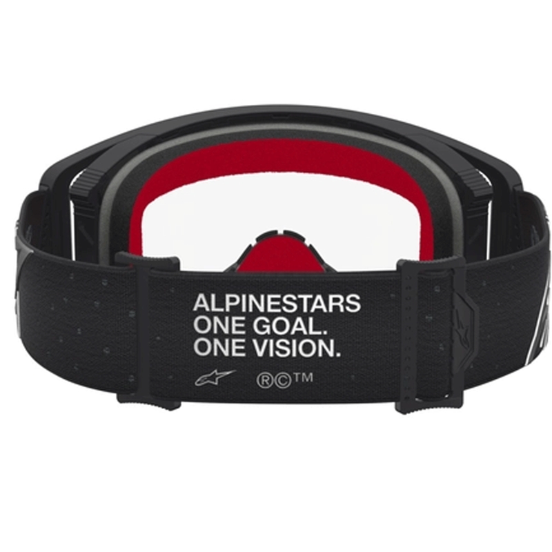 Ochelari motocross Alpinestars Supertech Vesta negru-argintiu cu plexiglas transparent