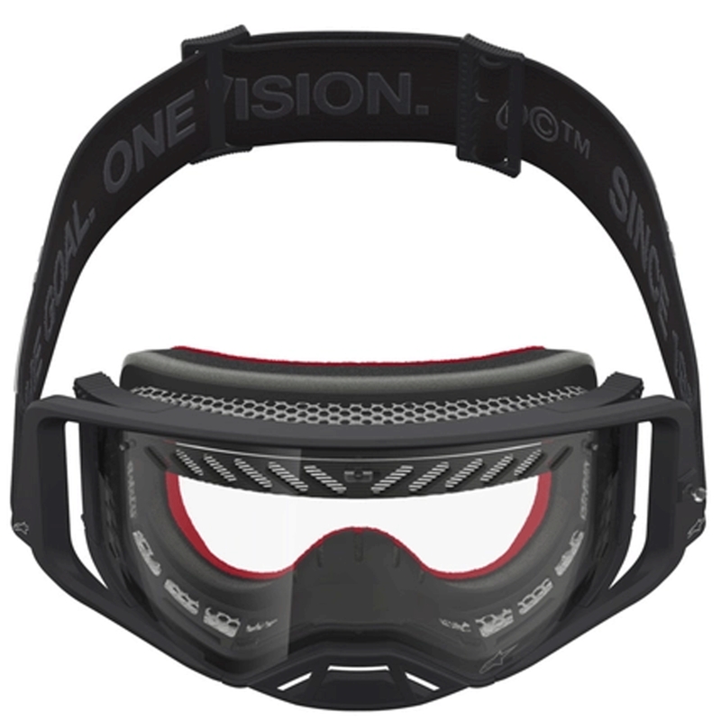Ochelari motocross Alpinestars Supertech Vesta negru-argintiu cu plexiglas transparent