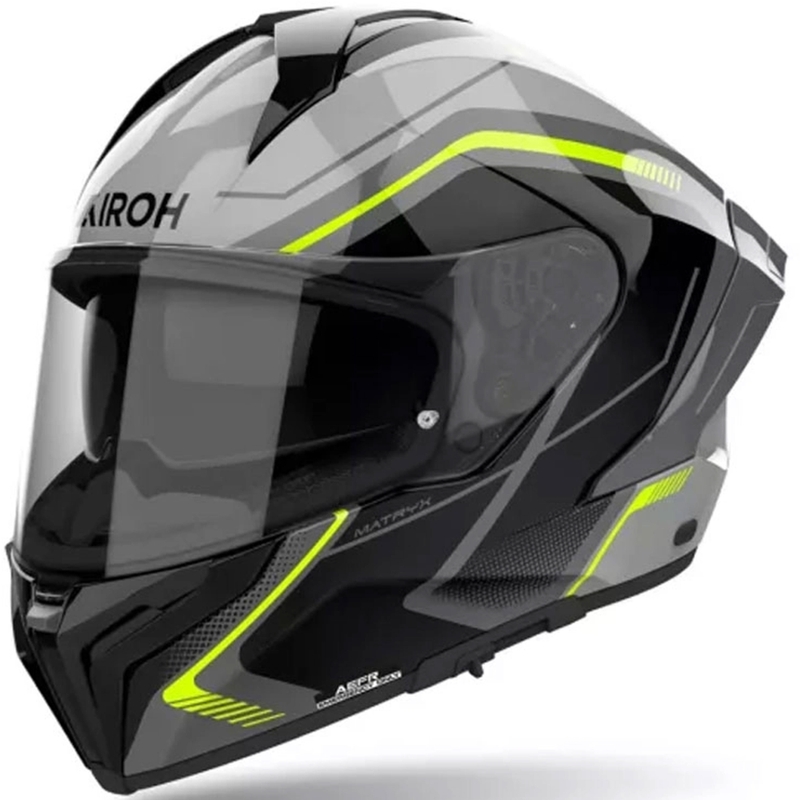 Casca integrala pentru motociclete Airoh MATRYX Wide negru-gri-galben