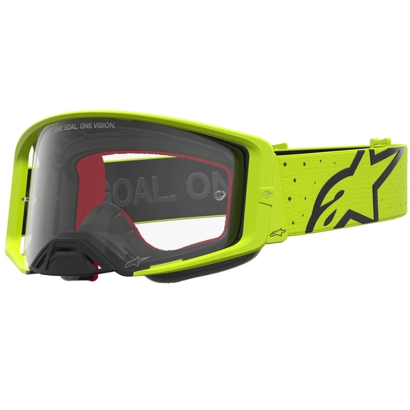 Ochelari motocross Alpinestars Supertech Vesta galben-negru fluo (plexiglas transparent)
