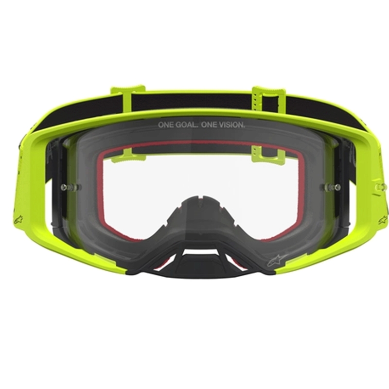 Ochelari motocross Alpinestars Supertech Vesta galben-negru fluo (plexiglas transparent)