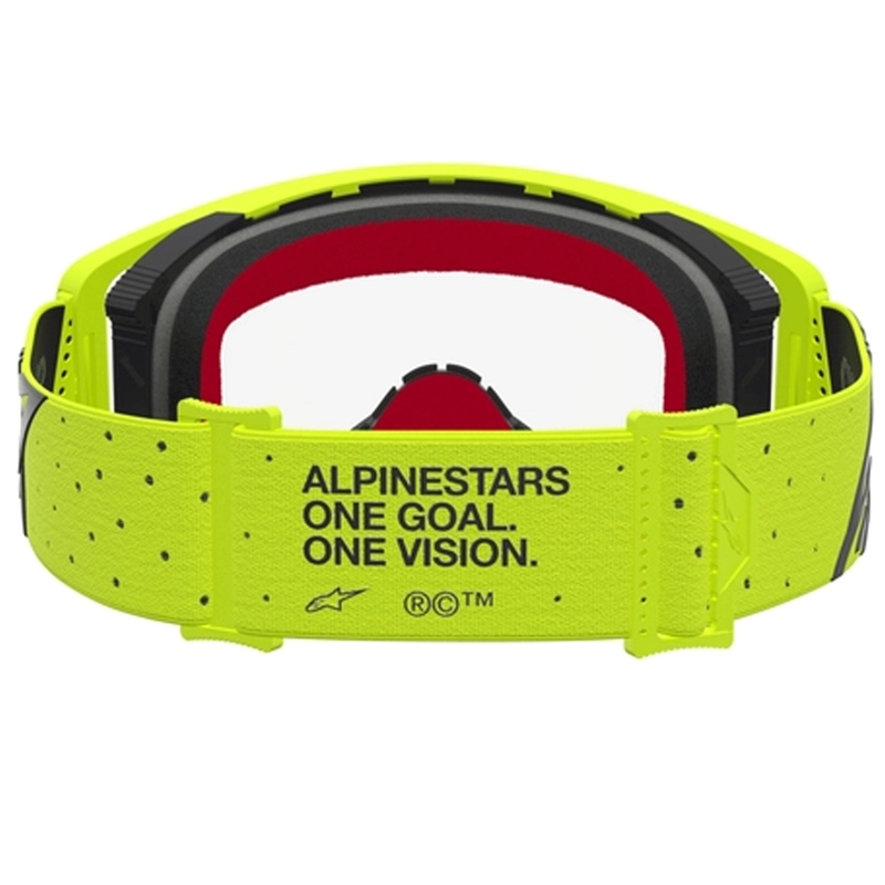 Ochelari motocross Alpinestars Supertech Vesta galben-negru fluo (plexiglas transparent)