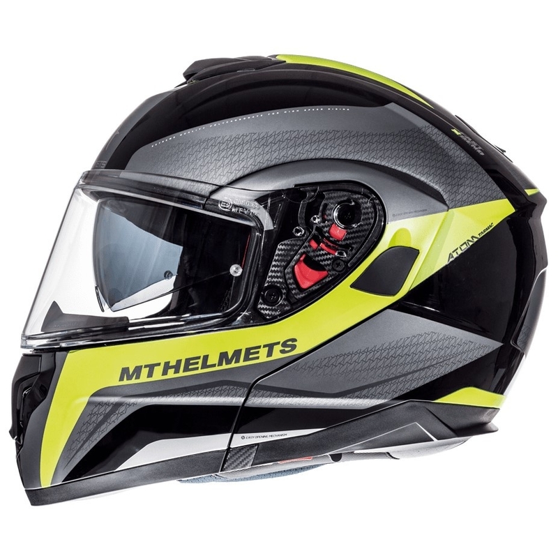 Cască de motociclist MT Atom Tarmac negru mat-galben-fluo - clasa II