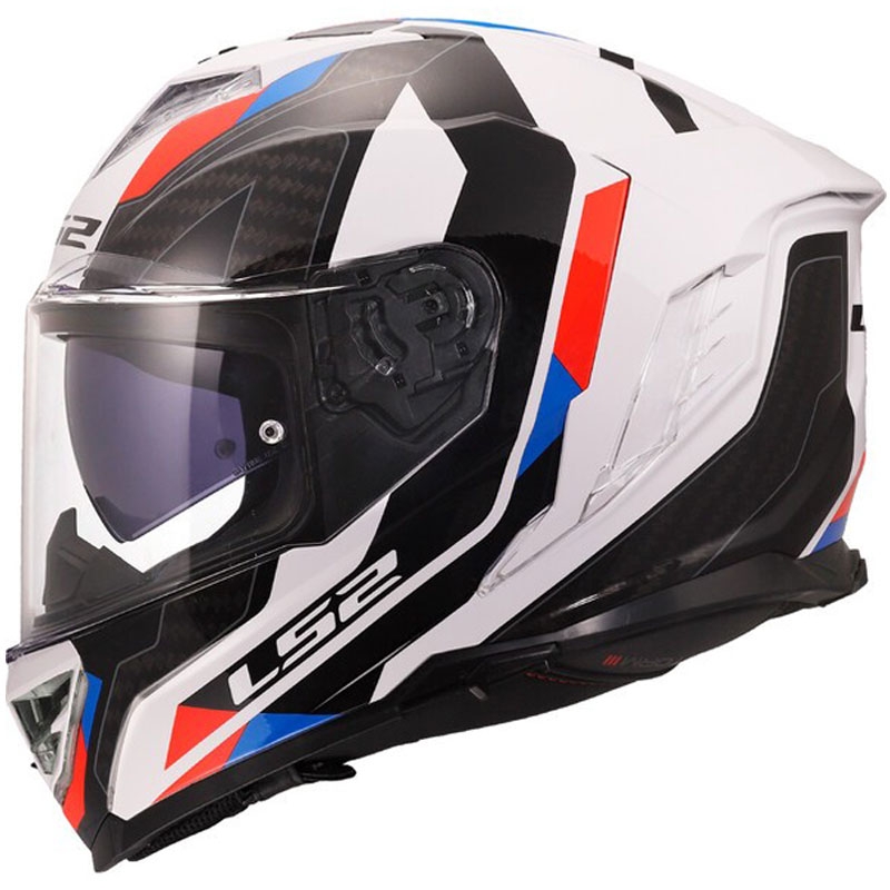 Cască integrală pentru motocicletă LS2 FF818 Storm III Sports, alb-albastru-roșu lucios - II. calitate - II. calitate