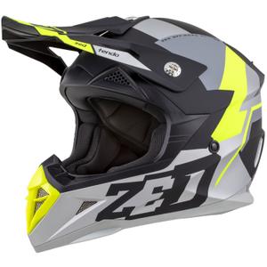 Casca motocross copii ZED X1.9D TENDO negru mat-gri inchis-gri deschis-galben fluo - II. calitate - II. calitate 