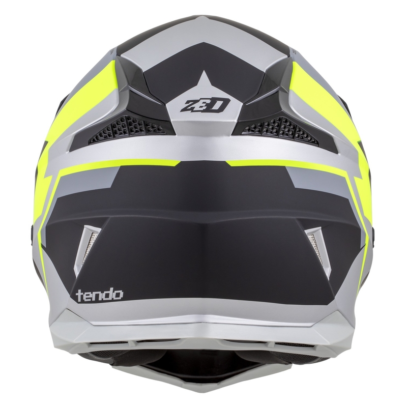 Casca motocross copii ZED X1.9D TENDO negru mat-gri inchis-gri deschis-galben fluo - II. calitate - II. calitate 