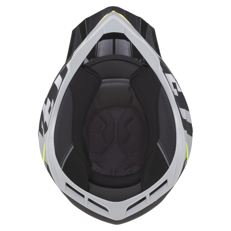 Casca motocross copii ZED X1.9D TENDO negru mat-gri inchis-gri deschis-galben fluo - II. calitate - II. calitate 