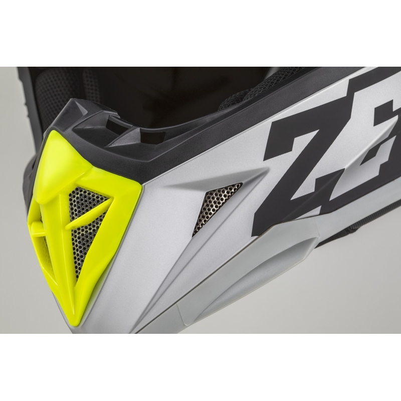 Casca motocross copii ZED X1.9D TENDO negru mat-gri inchis-gri deschis-galben fluo - II. calitate - II. calitate 