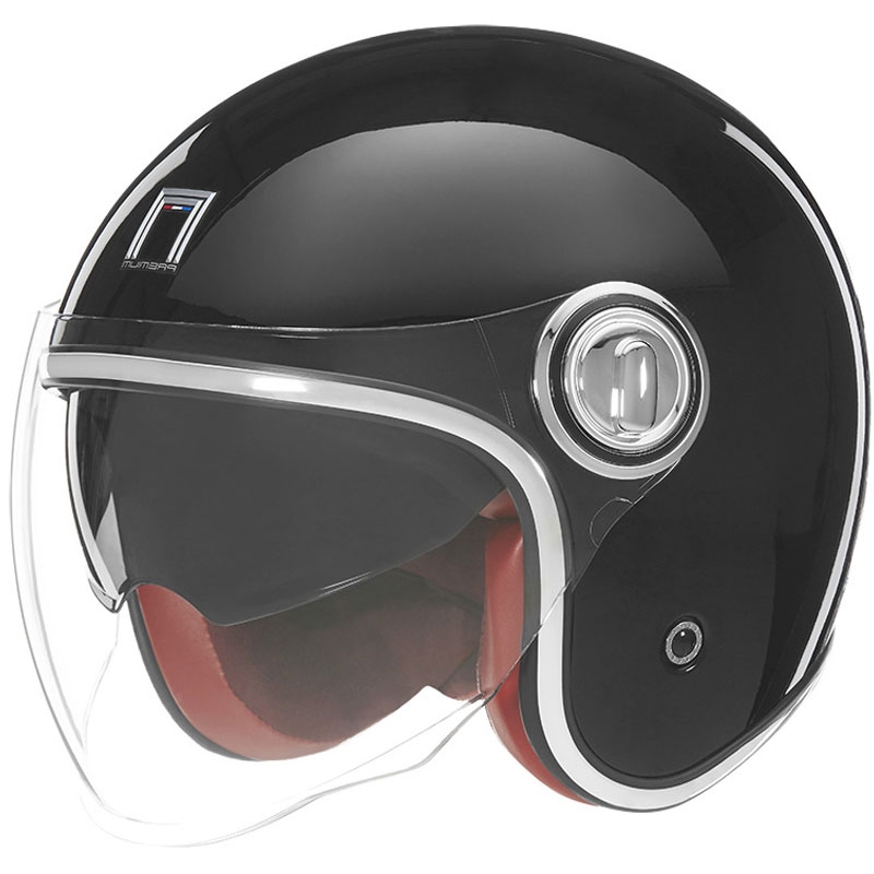 Cască de motocicletă NOX PREMIUM Heritage open face neagră - II. calitate - II. calitate 