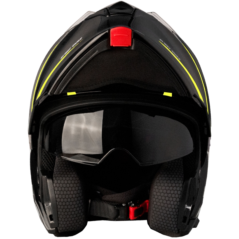 Cască de motocicletă pliabilă Street Racer Fury negru-galben fluo 2 - calitatea II. - II. calitate 