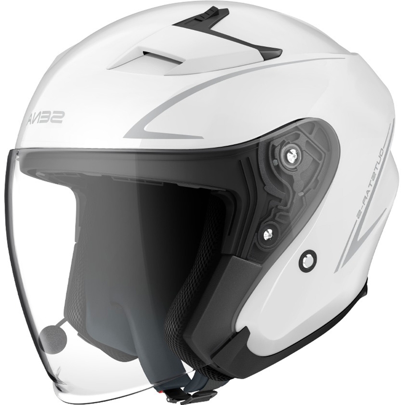 Cască de motocicletă deschisă SENA Outstar S alb lucios - II. calitate - II. calitate 