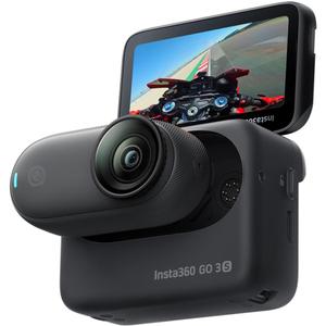 Cameră de acțiune Insta360 GO 3S pentru motocicletă, încorporată în cască, neagră