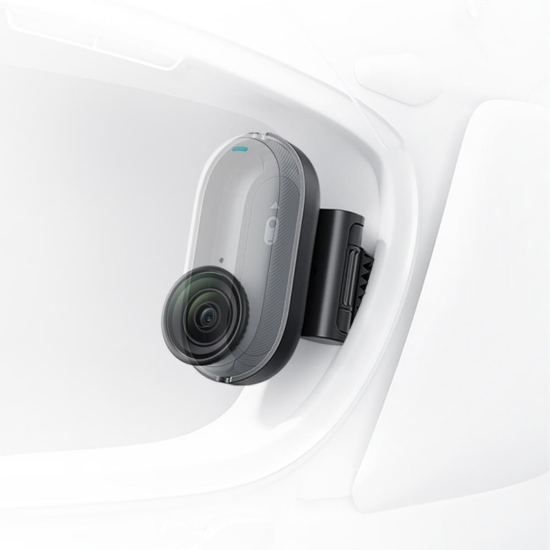 Cameră de acțiune Insta360 GO 3S pentru motocicletă, încorporată în cască, neagră