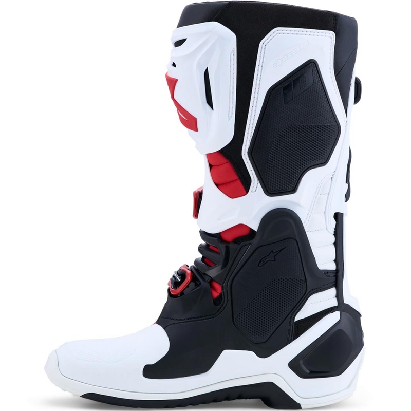 Ghete motocross Alpinestars TECH 10 alb-negru-roșu