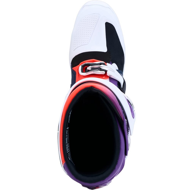 Ghete motocross Alpinestars TECH 7 violet-alb-albastru închis-roșu fluo