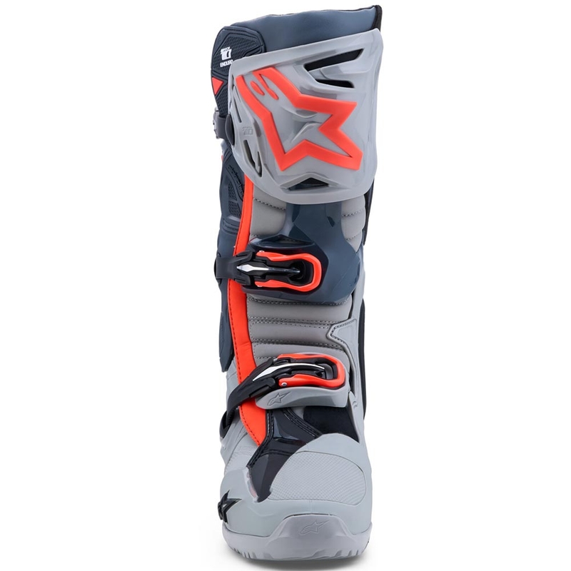 Ghete Motocicletă Alpinestars Tech 10 Enduro Gri-Gri Închis-Roșu Fluo