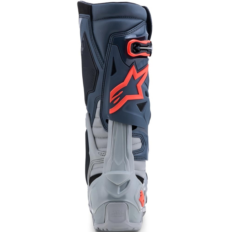 Ghete Motocicletă Alpinestars Tech 10 Enduro Gri-Gri Închis-Roșu Fluo