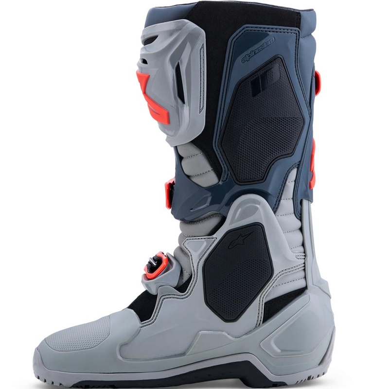 Ghete Motocicletă Alpinestars Tech 10 Enduro Gri-Gri Închis-Roșu Fluo