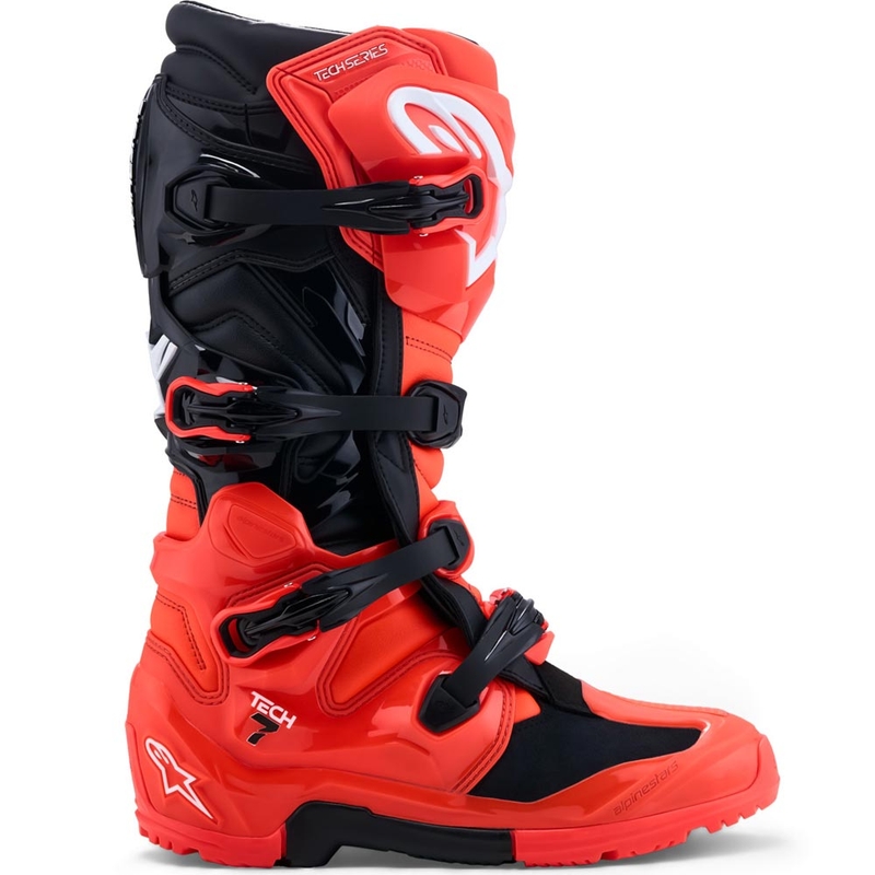 Ghete moto Alpinestars TECH 7 Enduro roșu fluo-negru