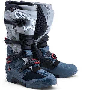Ghete Motocicletă Alpinestars TECH 7 Enduro Drystar Gri Închis-Gri Deschis-Roșu